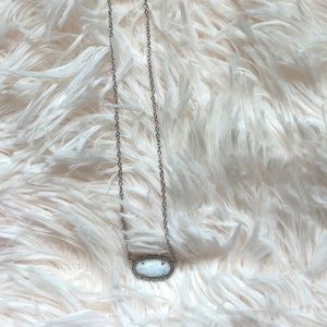 Silver Kendra Scott necklace with white gem